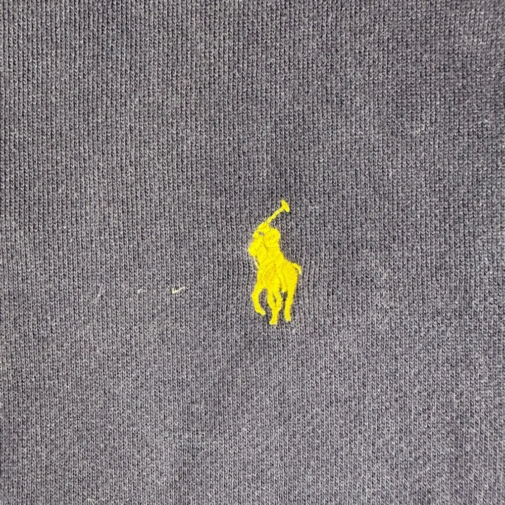 Polo Ralph Lauren Full Zip Fleece Hoodie Mens XXL Navy Blue Yellow Pony Logo